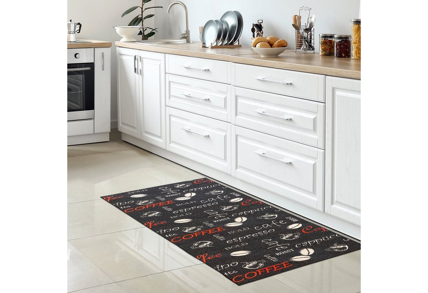 Carpetia Küchenläufer Küchenteppich Modern, rechteckig, Höhe: 5 mm, rutschhemmender Rücken, pflegeleicht, robust – Bild 2 von 5