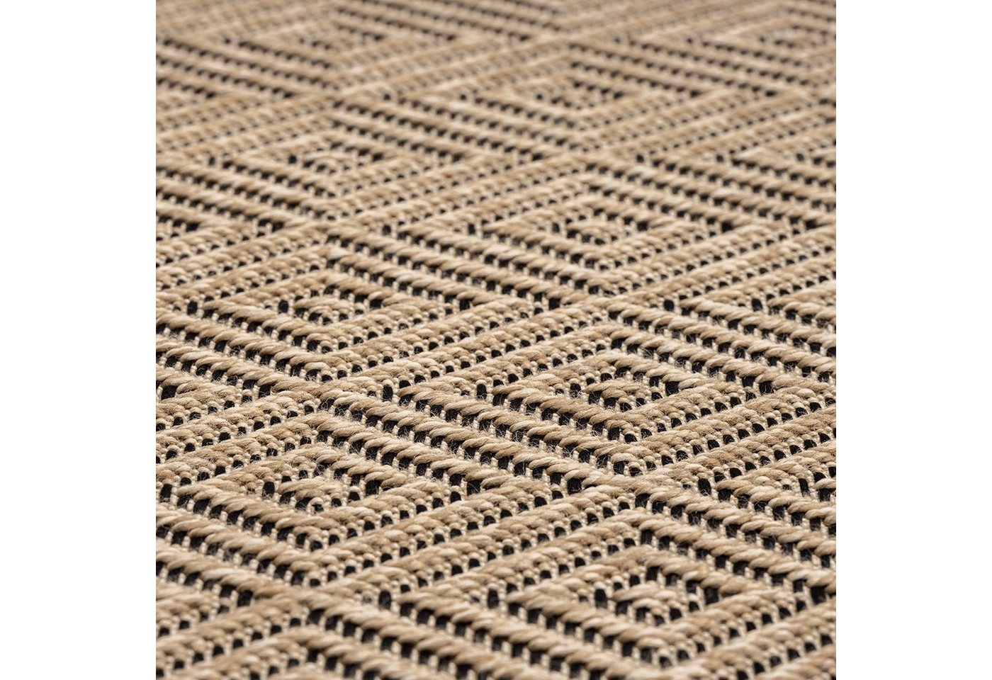 Carpetia Outdoorteppich Moderner Sisal-Look, rechteckig, Höhe: 5 mm, Flachgewebe - robust und wetterfest, für Innen- und Außenbereiche – Bild 2 von 5
