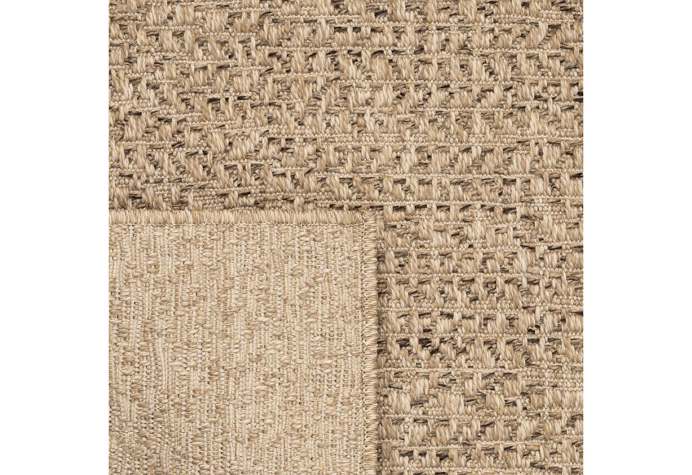 Carpetia Outdoorteppich Moderner Sisal-Look, rechteckig, Höhe: 5 mm, Flachgewebe - robust und wetterfest, für Innen- und Außenbereiche – Bild 4 von 4