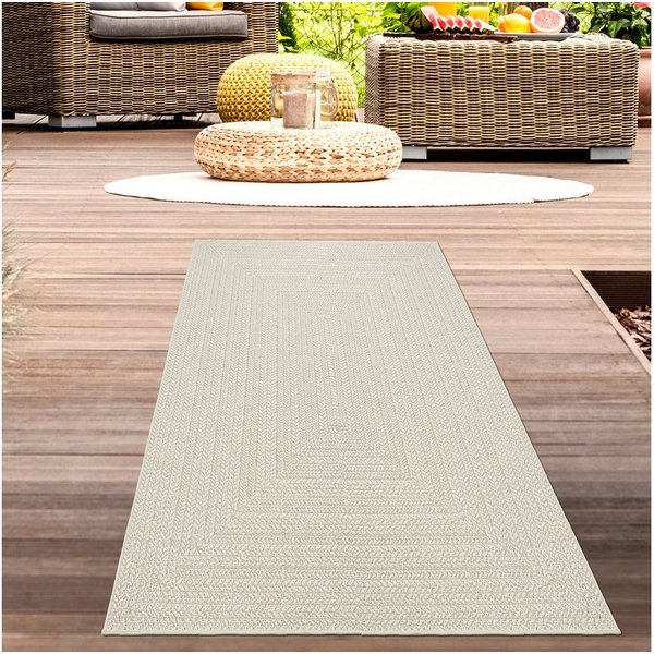Carpetia Outdoorteppich Moderner Sisal-Look, rechteckig, Höhe: 5 mm, Flachgewebe - robust und wetterfest, für Innen- und Außenbereiche