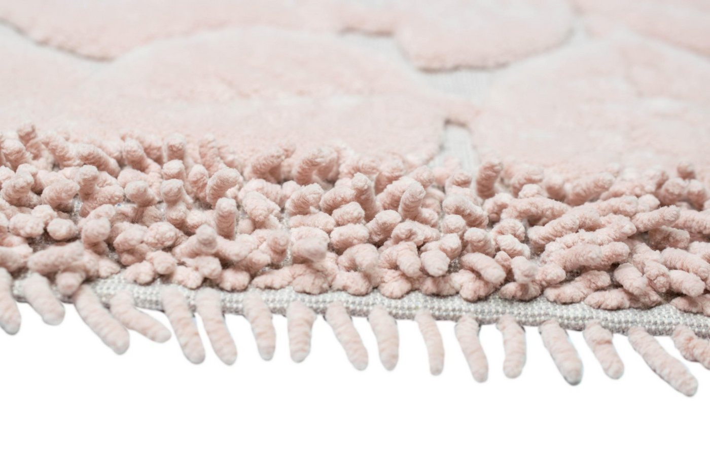 Carpetia Teppich Badematten Set 2-teilig Blätter Design rutschfest waschbar - rosa, rechteckig, Höhe: 7.5 mm – Bild 4 von 5