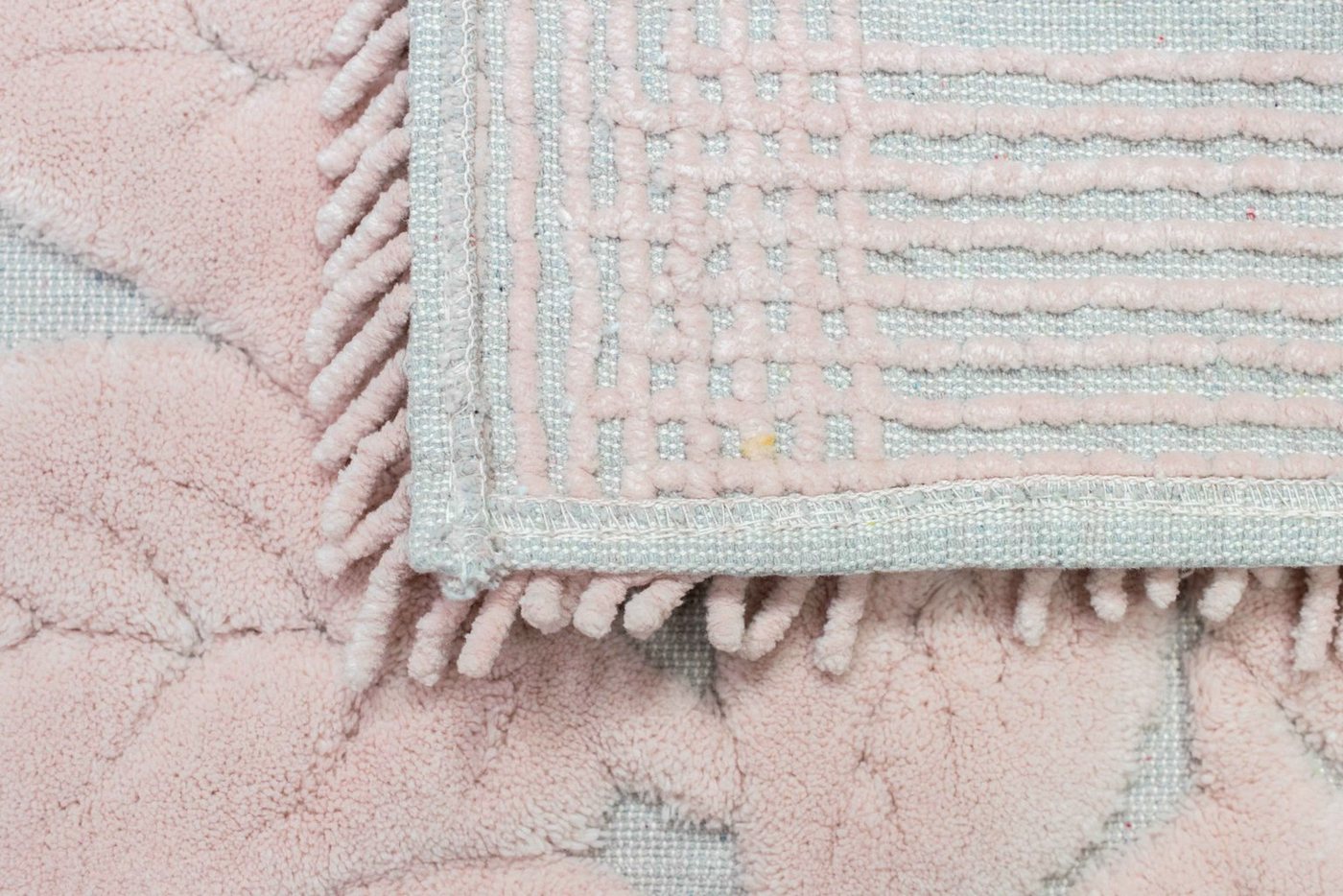 Carpetia Teppich Badematten Set 2-teilig Blätter Design rutschfest waschbar - rosa, rechteckig, Höhe: 7.5 mm – Bild 5 von 5