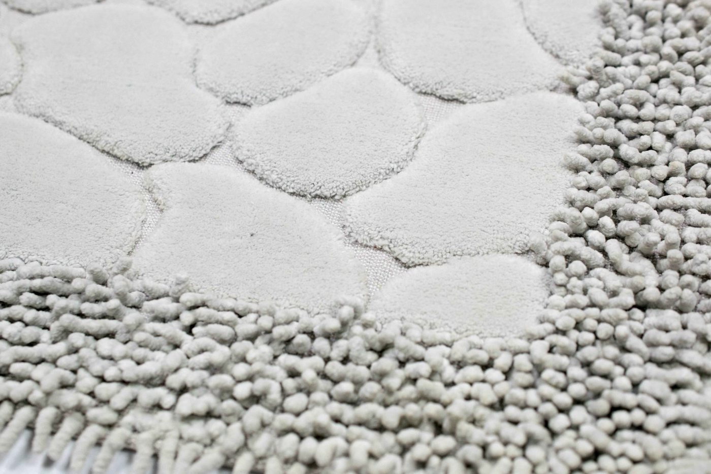 Carpetia Teppich Badematten Set 2-teilig Steinoptik rutschfest waschbar - grau, Rechteckig, Höhe: 7.5 mm – Bild 3 von 5