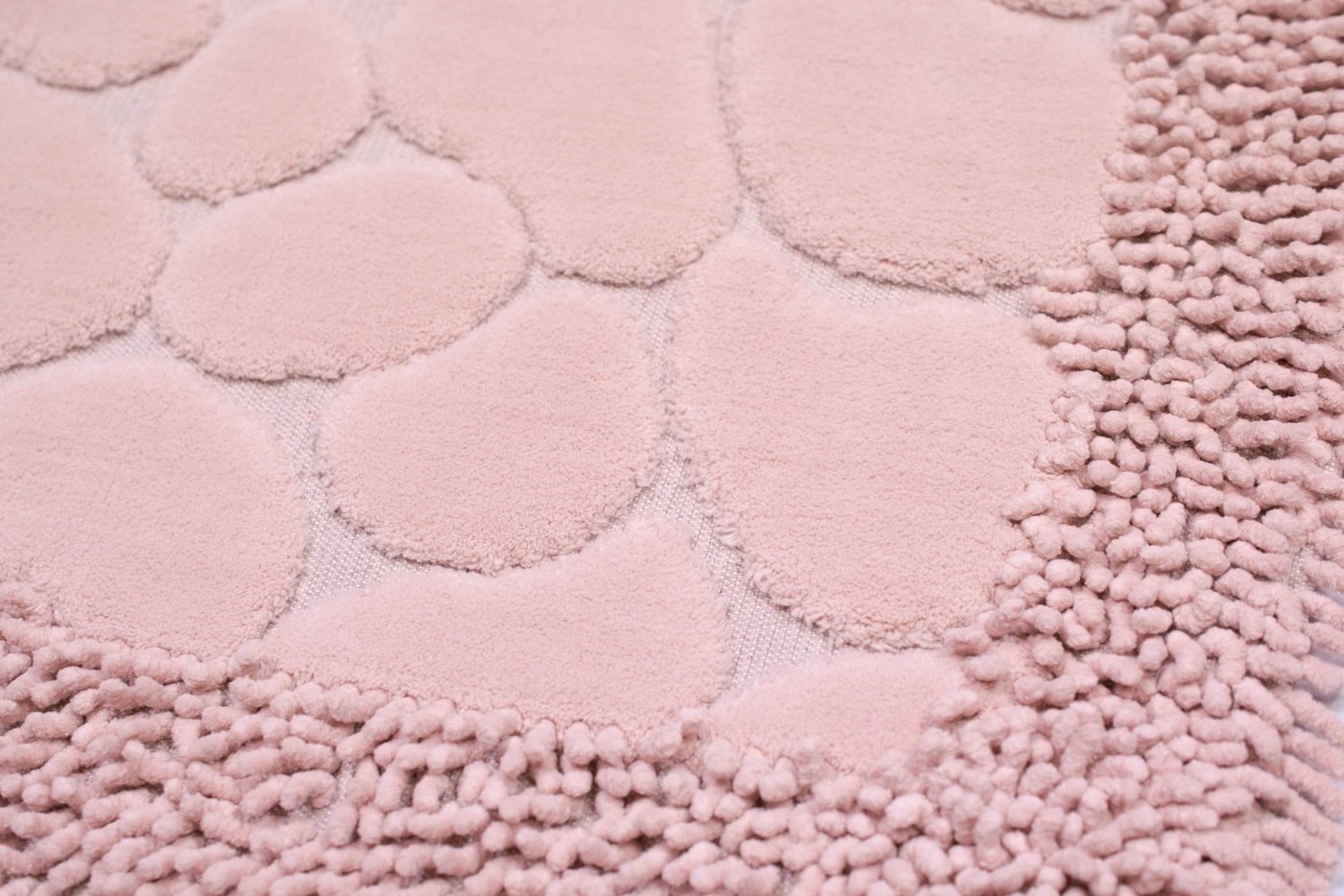 Carpetia Teppich Badematten Set 2-teilig Steinoptik rutschfest waschbar - rosa, rechteckig, Höhe: 7.5 mm – Bild 3 von 4