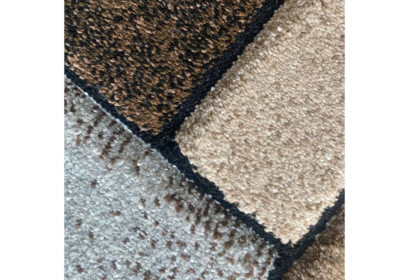 Carpetia Teppich Modern abstrakter Designerteppich mit Rechtecken in beige, rechteckig, Höhe: 13 mm – Bild 2 von 5