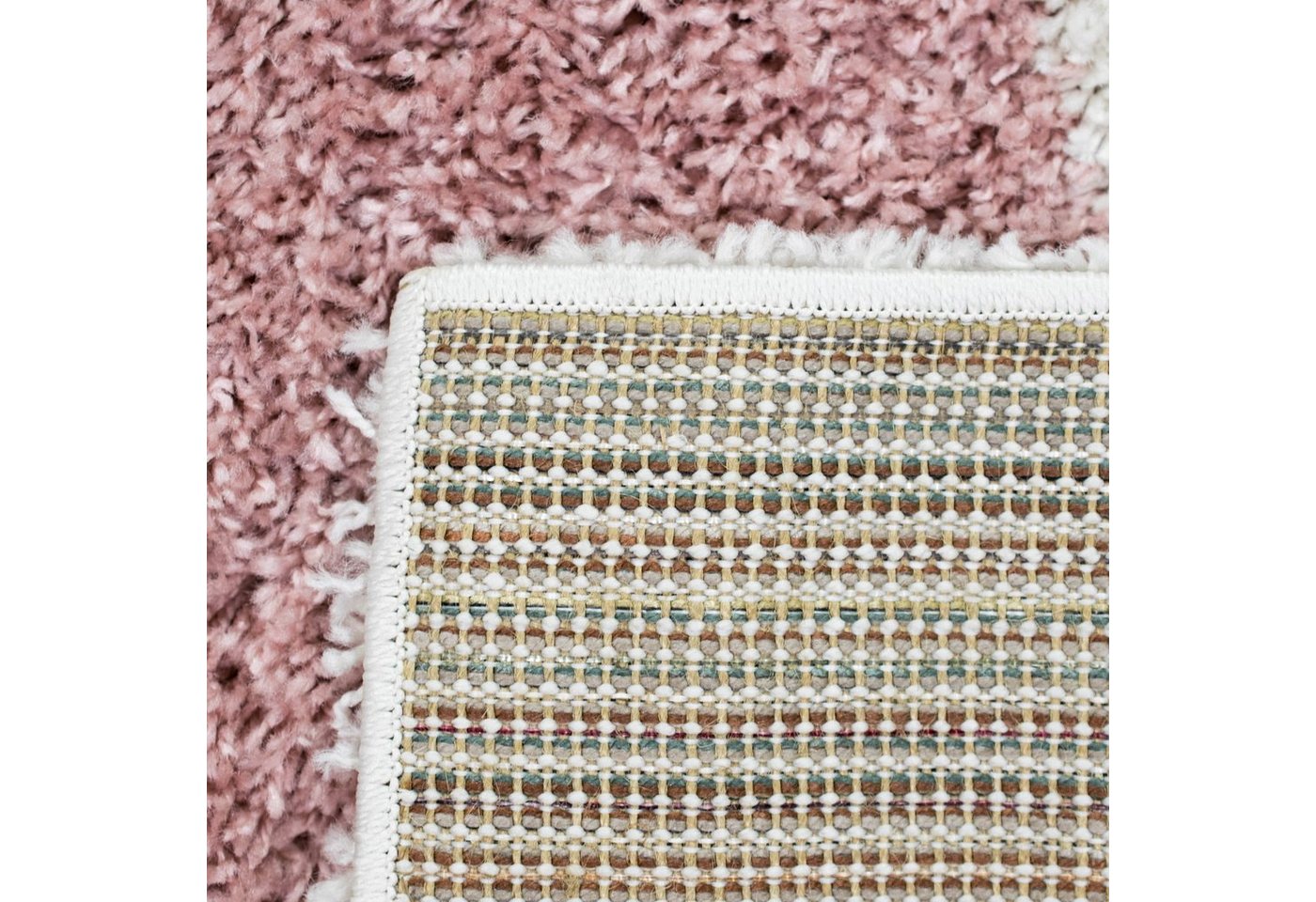 Carpetia Teppich Moderner Designerteppich mit abstrakten Mustern, creme rosa, rechteckig, Höhe: 30 mm – Bild 4 von 4
