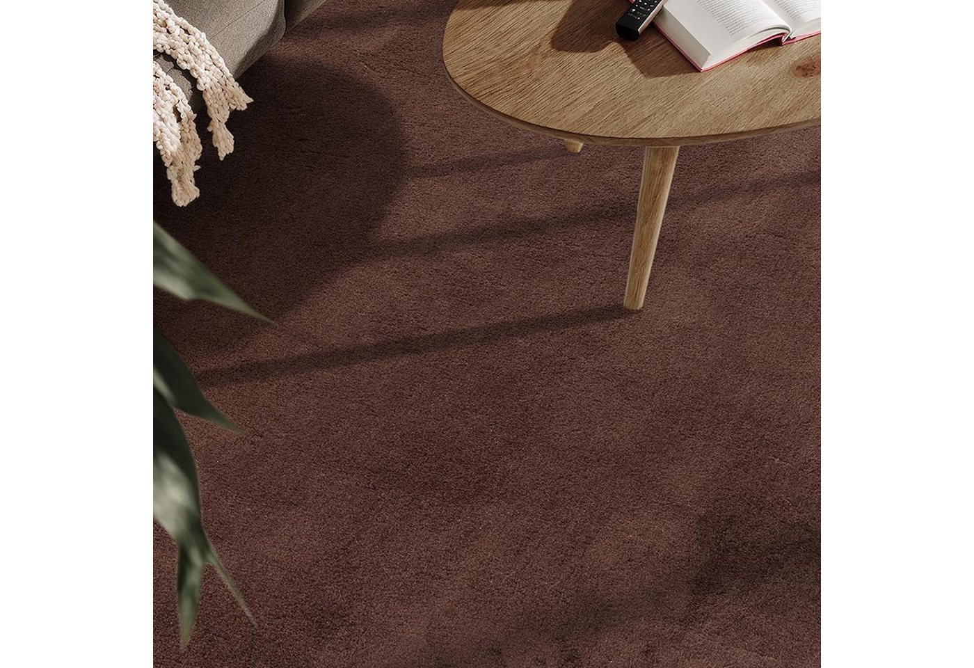 Carpetia Teppich Moderner Uni-Kurzflor, Höhe: 16 mm, kuschelig weich, waschbar, rutschhemmende Rückseite – Bild 4 von 4