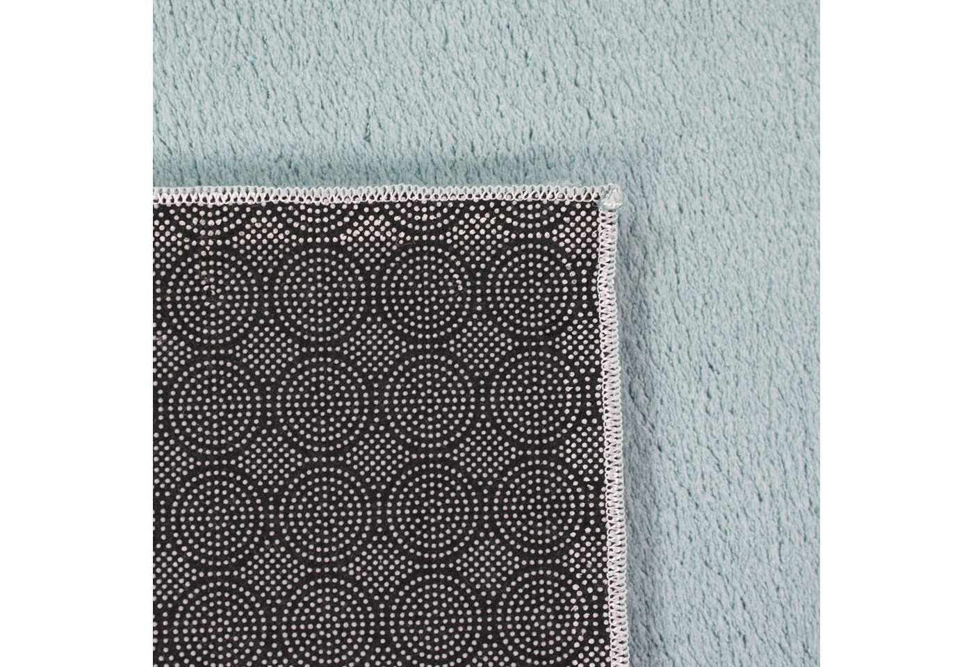 Carpetia Teppich Moderner Uni-Kurzflor, Höhe: 16 mm, kuschelig weich, waschbar, rutschhemmende Rückseite – Bild 3 von 3