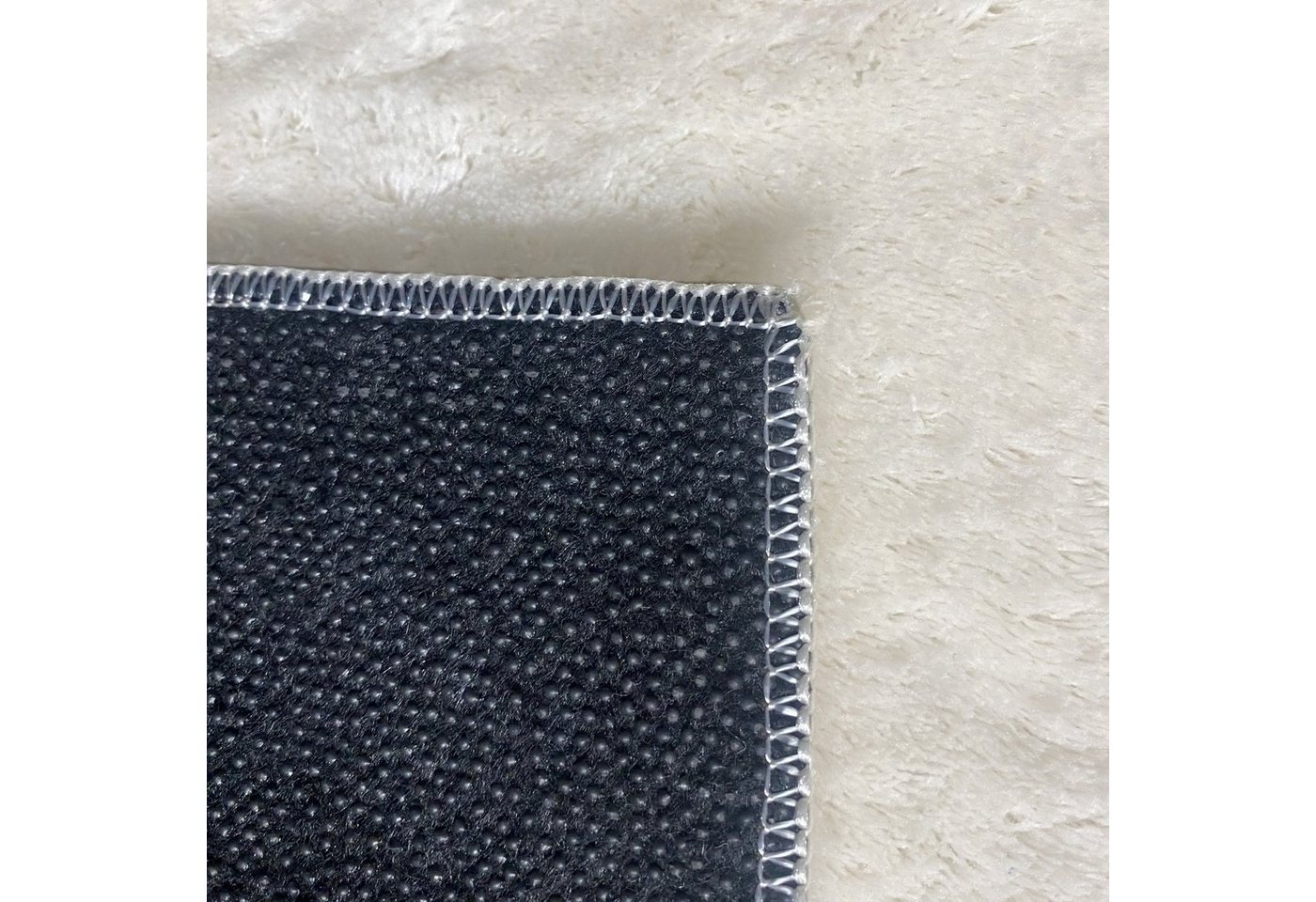 Carpetia Teppich Moderner Uni-Kurzflor, Höhe: 16 mm, kuschelig weich, waschbar, rutschhemmende Rückseite – Bild 3 von 3