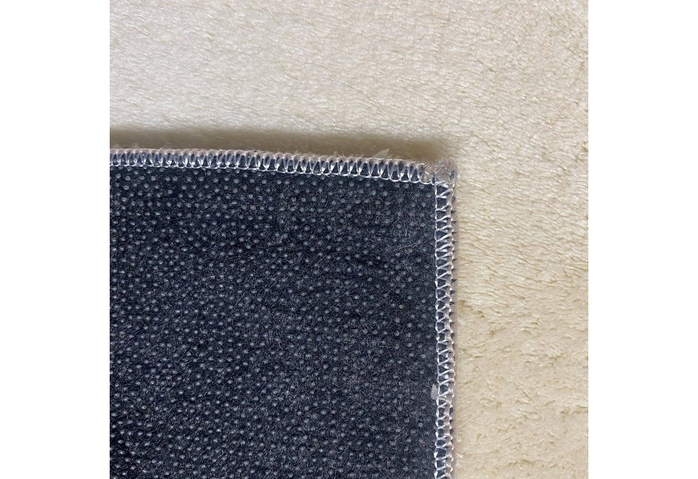 Carpetia Teppich Moderner Uni-Kurzflor, Höhe: 16 mm, kuschelig weich, waschbar, rutschhemmende Rückseite – Bild 3 von 3