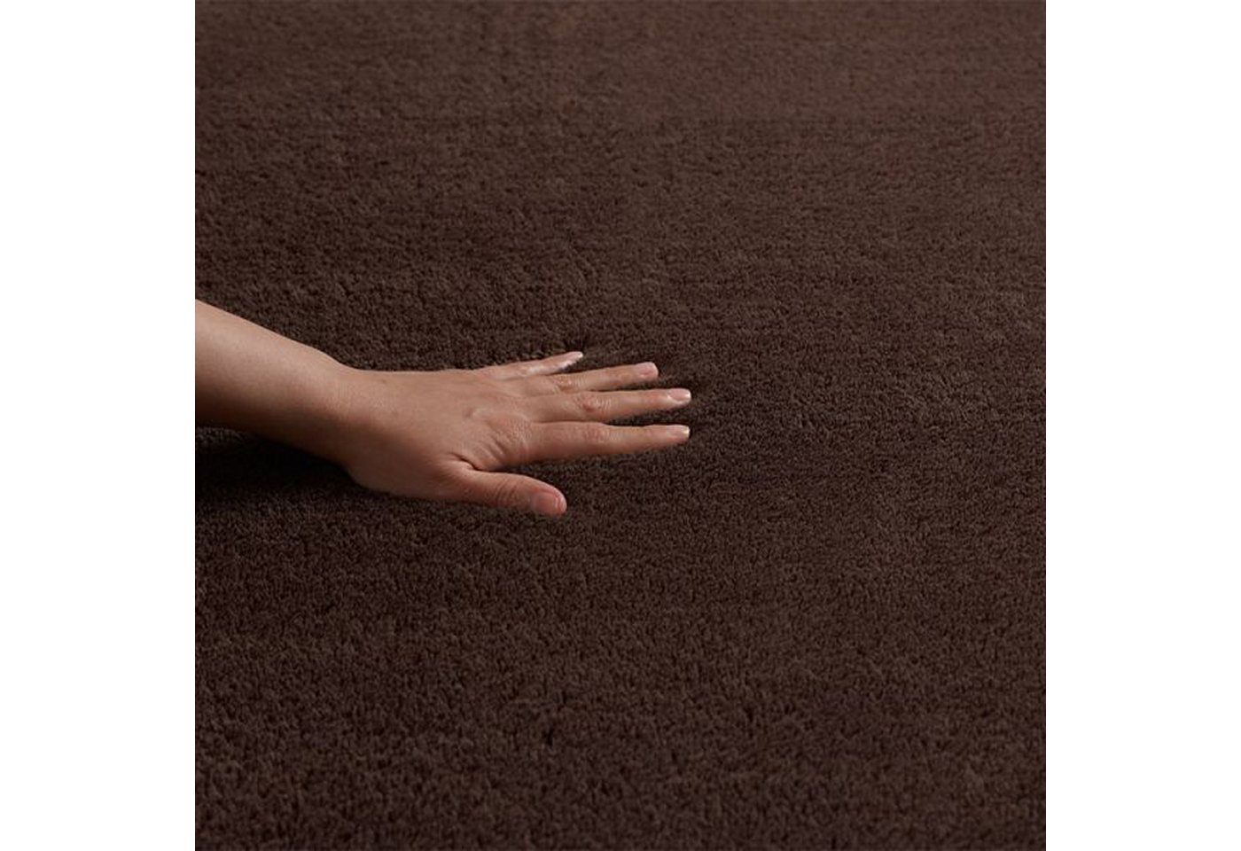 Carpetia Teppich Moderner Uni-Kurzflor, Höhe: 16 mm, kuschelig weich, waschbar, rutschhemmende Rückseite – Bild 2 von 2