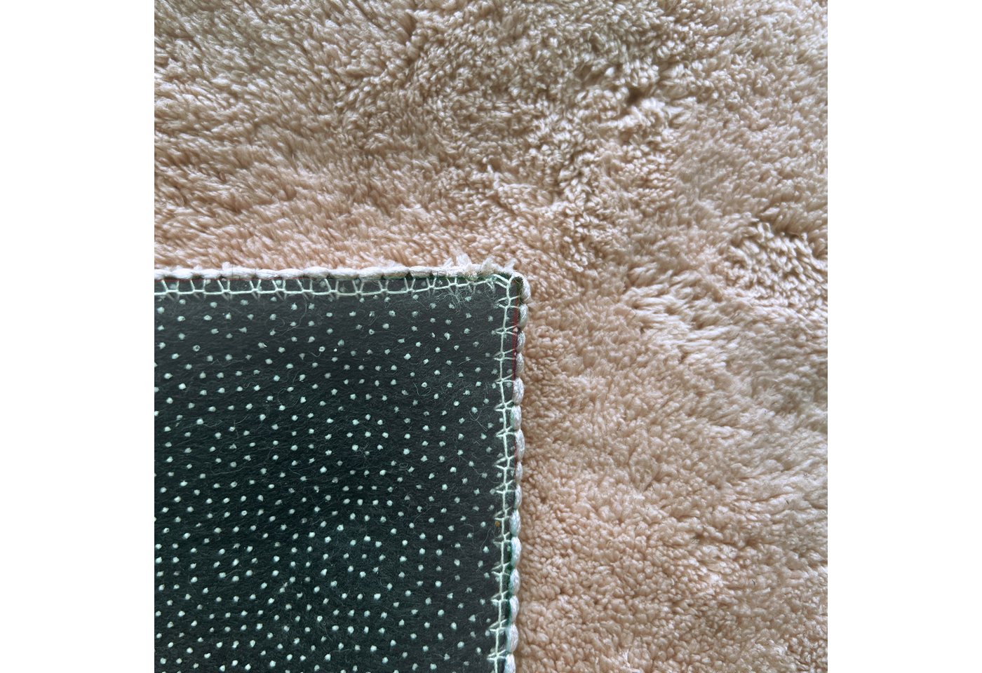 Carpetia Teppich Samtiges Uni-Design, rechteckig, Höhe: 10 mm, samtig weich, pflegeleicht, rutschhemmende Rückseite – Bild 4 von 4