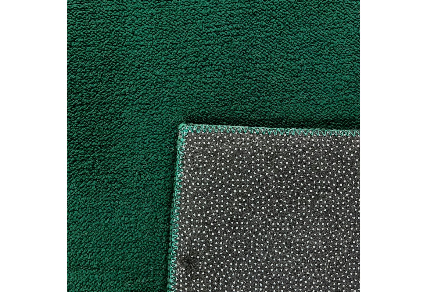 Carpetia Teppich Samtiges Uni-Design, rechteckig, Höhe: 10 mm, samtig weich, pflegeleicht, rutschhemmende Rückseite – Bild 4 von 4