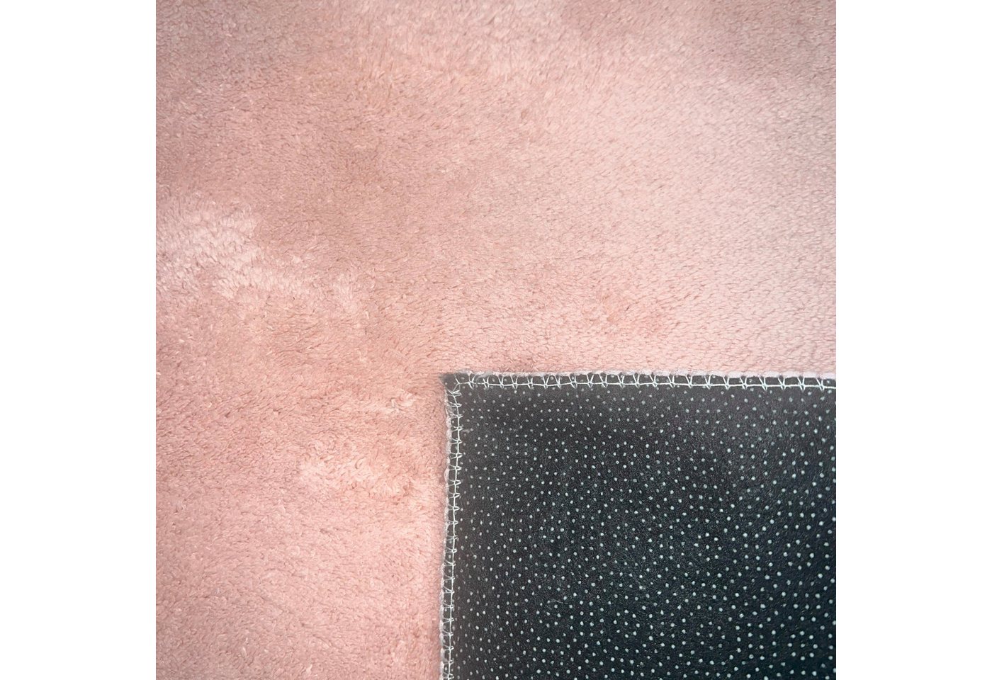 Carpetia Teppich Samtiges Uni-Design, rechteckig, Höhe: 10 mm, samtig weich, pflegeleicht, rutschhemmende Rückseite – Bild 4 von 4