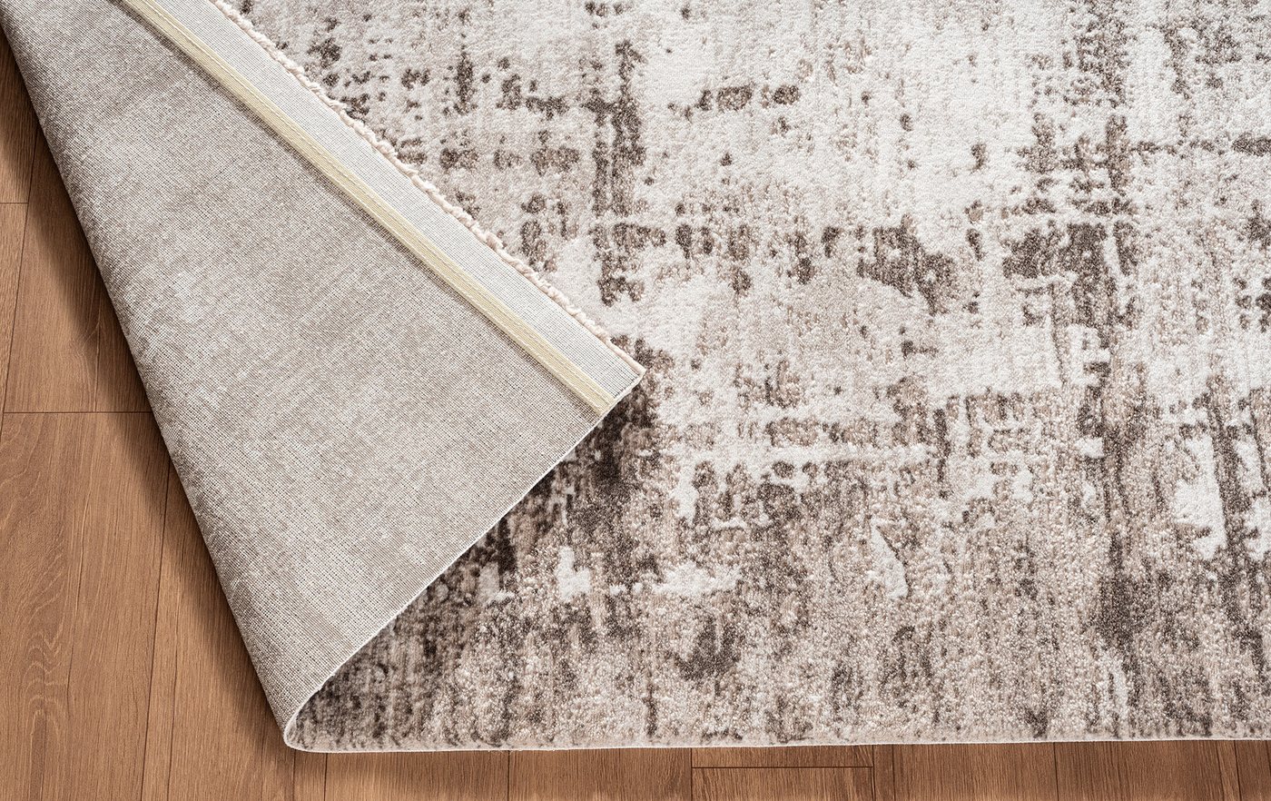 Carpetilla Designteppich Designer Wohnzimmer Teppich abstrakte Musterung modern Beige-Vizon, Rechteckig, Höhe: 12 mm, Wohnzimmer – Bild 4 von 5