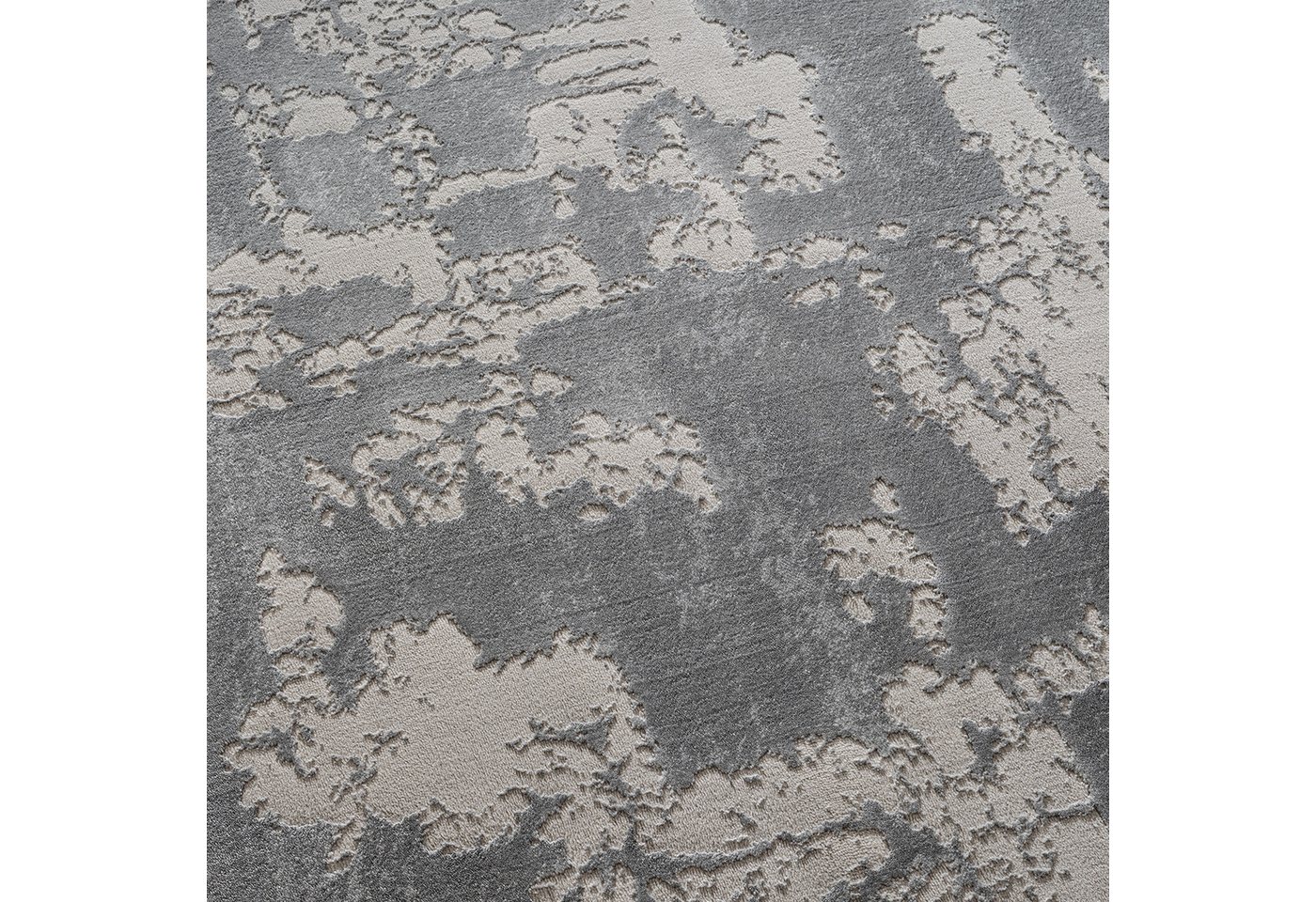 Carpetilla Designteppich Designer Wohnzimmer Teppich abstrakte Musterung Oval Grau, Rechteckig, Höhe: 12 mm, Wohnzimmer – Bild 4 von 4