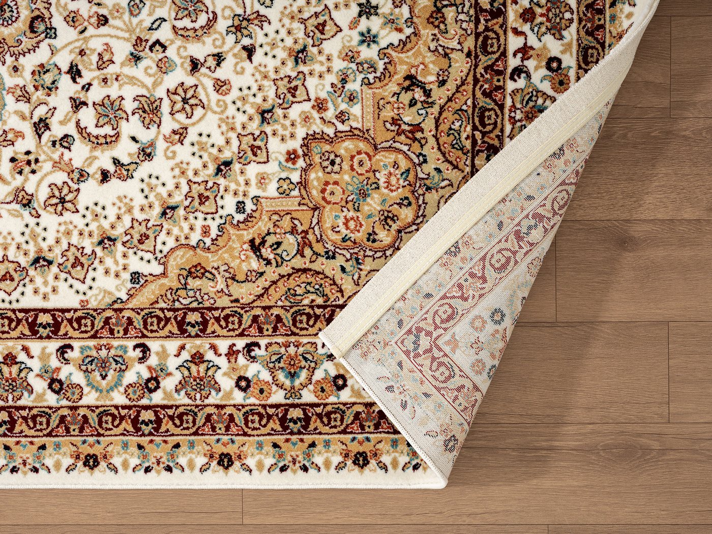 Carpetilla Designteppich Designer Wohnzimmer Teppich Afsahan Orientalische Knochens Farbe, Rechtetig, wohnzimmer – Bild 4 von 5