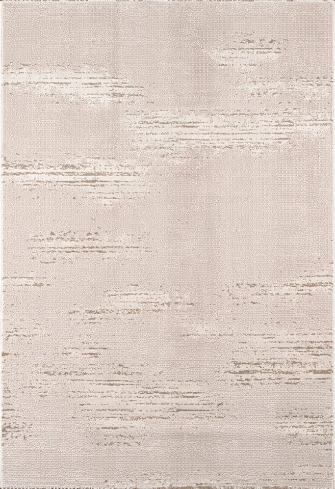 Carpetilla Designteppich Wohnzimmer Designer Teppich Abstrakte Musterung Modern Cream-Beige, Rechtetig, Höhe: 13 mm, Wohnzimmer – Bild 2 von 4