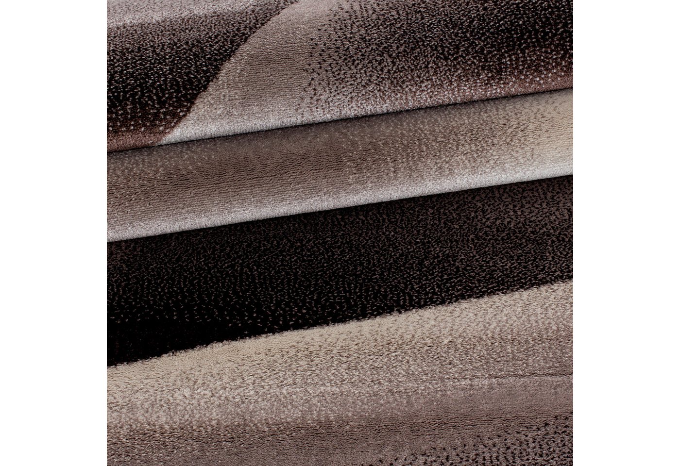 Carpettex Designteppich Abstrakt Design, Läufer, Höhe: 12 mm, Modern Kurzflor Teppich Wohnzimmer Abstrakt Design Braun Pflegeleicht – Bild 5 von 5