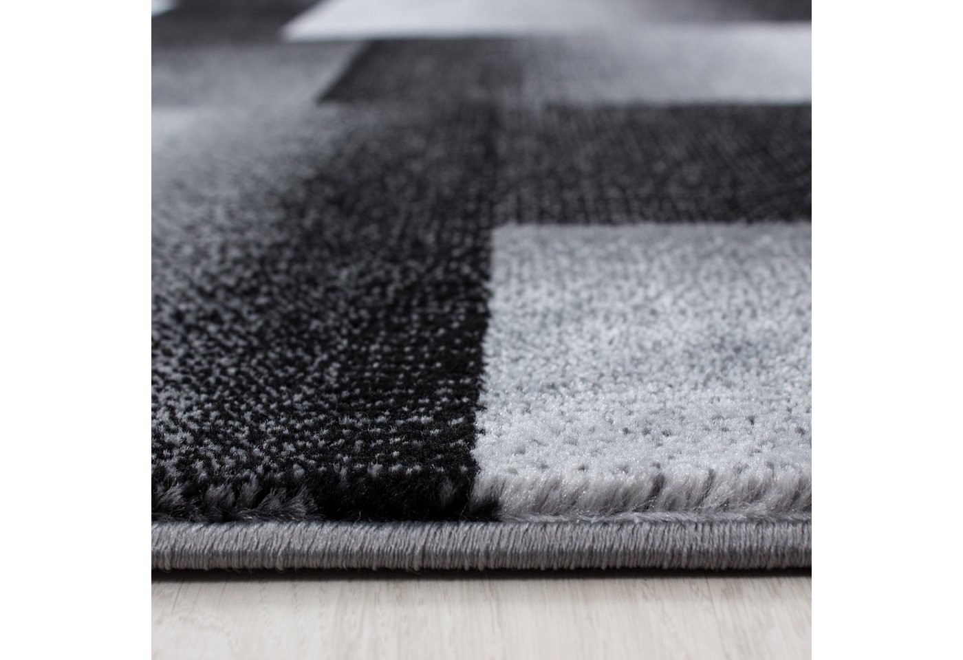 Carpettex Designteppich Abstrakt Kariert Design, Läufer, Höhe: 12 mm, Kurzflor Teppich Wohnzimmer Abstrakt Kariert Design Pflegeleicht – Bild 3 von 5