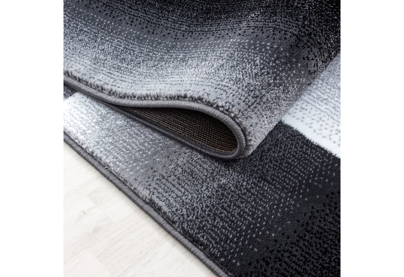 Carpettex Designteppich Abstrakt Kariert Design, Läufer, Höhe: 12 mm, Kurzflor Teppich Wohnzimmer Abstrakt Kariert Design Pflegeleicht – Bild 4 von 5