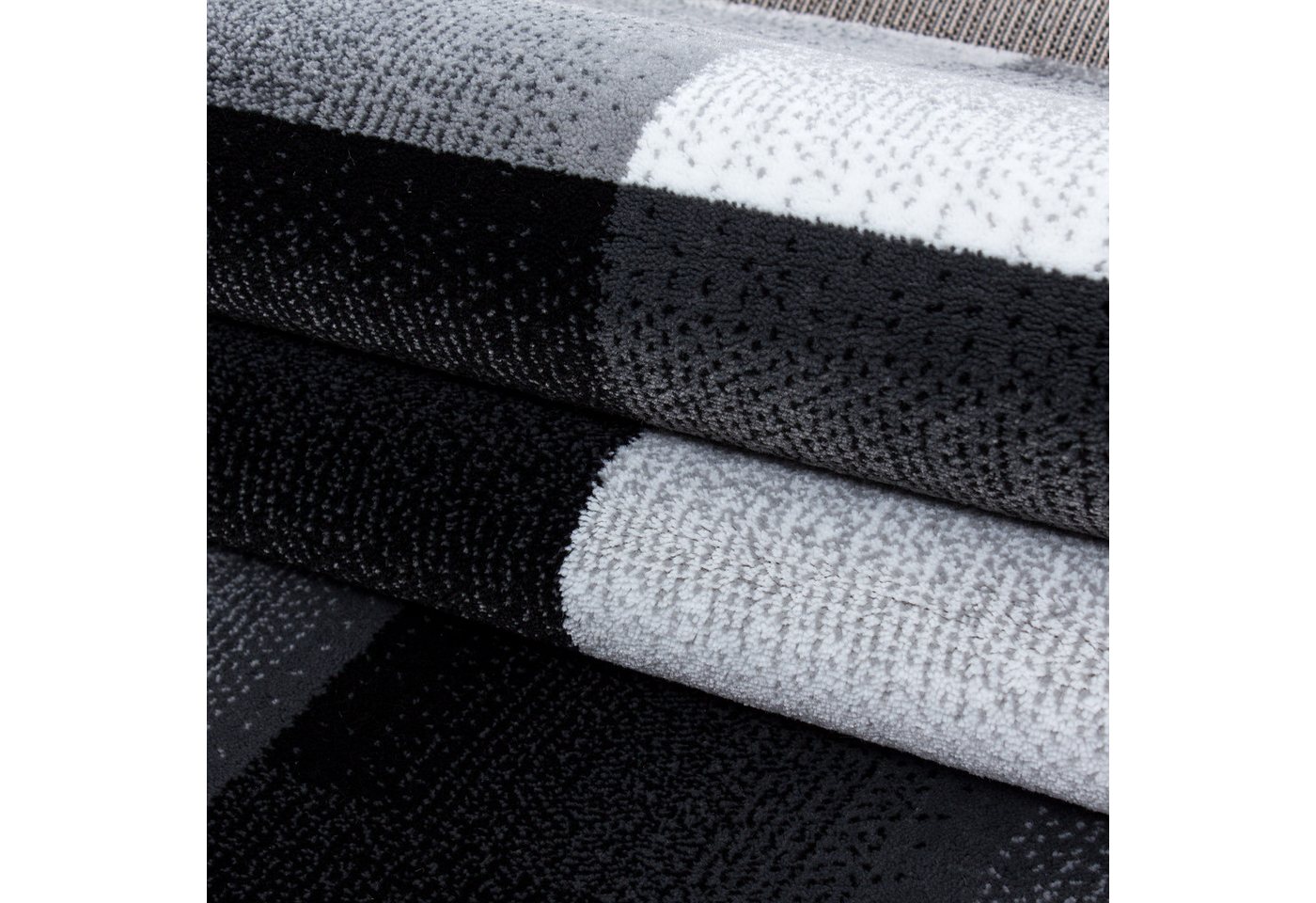 Carpettex Designteppich Abstrakt Kariert Design, Läufer, Höhe: 12 mm, Kurzflor Teppich Wohnzimmer Abstrakt Kariert Design Pflegeleicht – Bild 5 von 5
