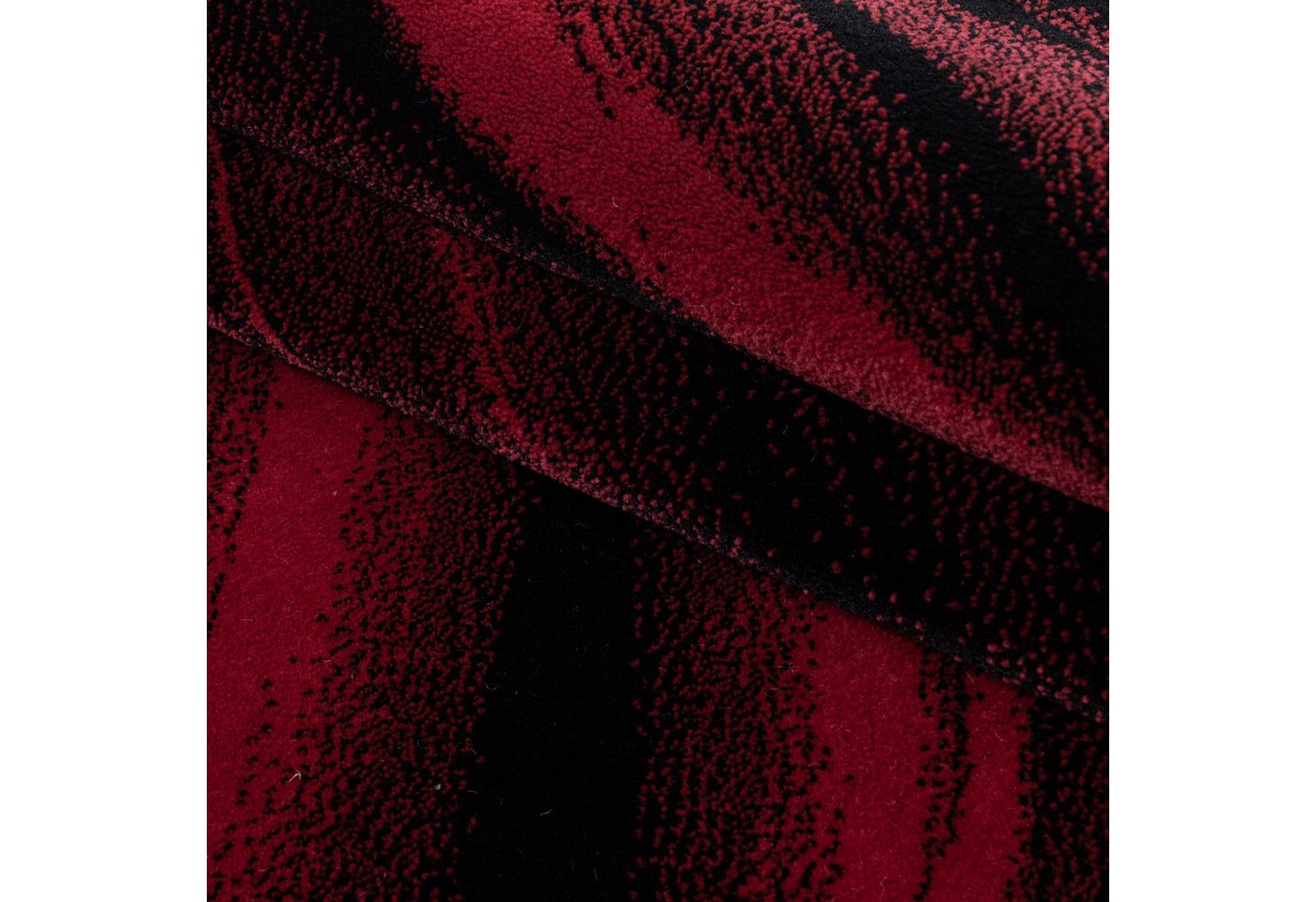 Carpettex Designteppich Abstrakt Wellen Design, Läufer, Höhe: 12 mm, Kurzflor Teppich Wohnzimmer Abstrakt Wellen Design Rot Pflegeleicht – Bild 5 von 5
