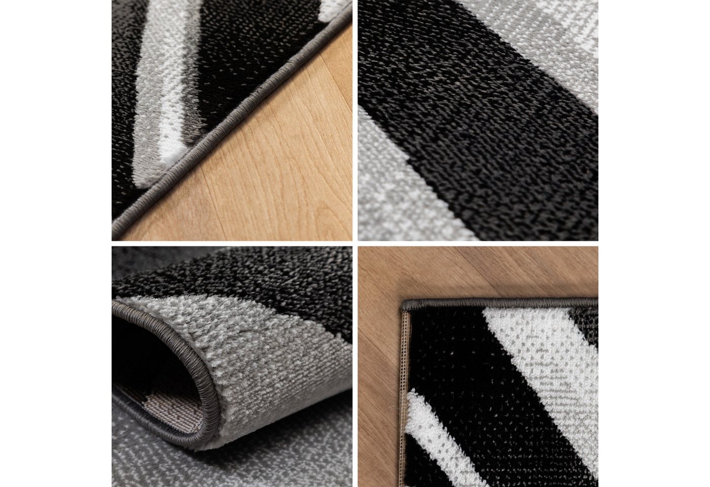 Carpettex Designteppich Abstrakt Wellen Design, Läufer, Höhe: 12 mm, Kurzflor Teppich Wohnzimmer Abstrakt Wellen Design versch. größe – Bild 4 von 5