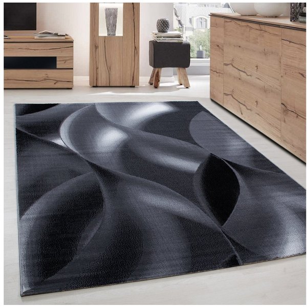 Carpettex Designteppich Abstrakt Wellen Design, Läufer, Höhe: 6 mm, Modern Kurzflor Teppich Wohnzimmer Abstrakt Wellen Design Pflegeleicht