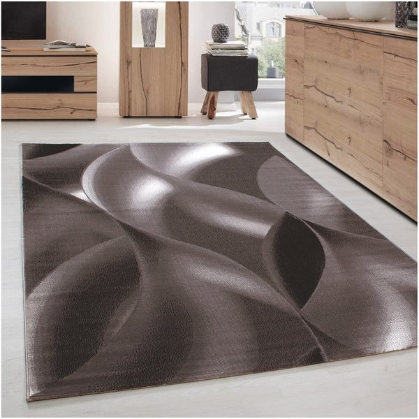 Carpettex Designteppich Abstrakt Wellen Design, Läufer, Höhe: 6 mm, Modern Kurzflor Teppich Wohnzimmer Abstrakt Wellen Design Pflegeleicht