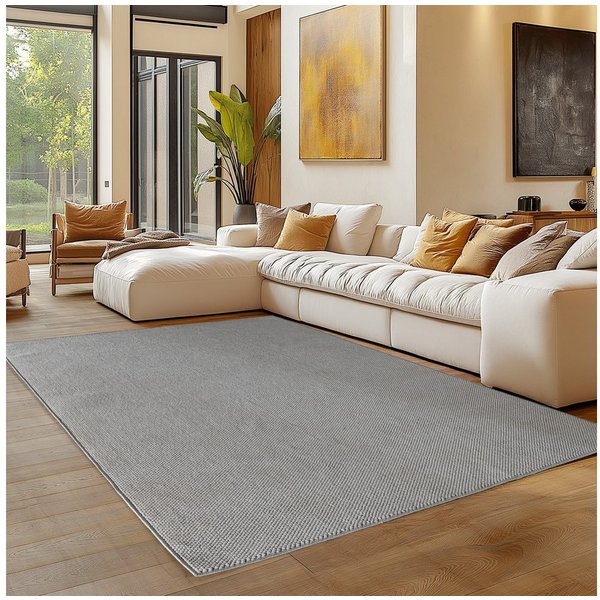 Carpettex Designteppich Einfarbig Boucle Loop, Rechteckig, Höhe: 7 mm, Teppich Wohnzimmer, Schlafzimmer, Gästezimmer