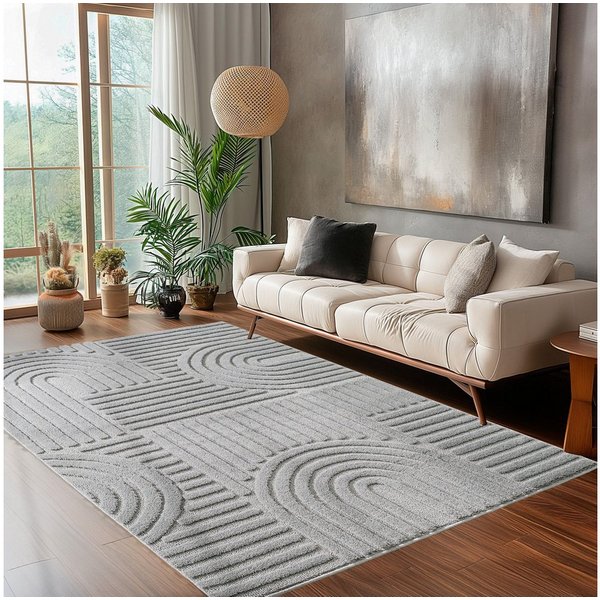 Carpettex Designteppich Skandinavischer Boho, Rund, Höhe: 8 mm, Teppich Wohnzimmer, Schlafzimmer, Gästezimmer