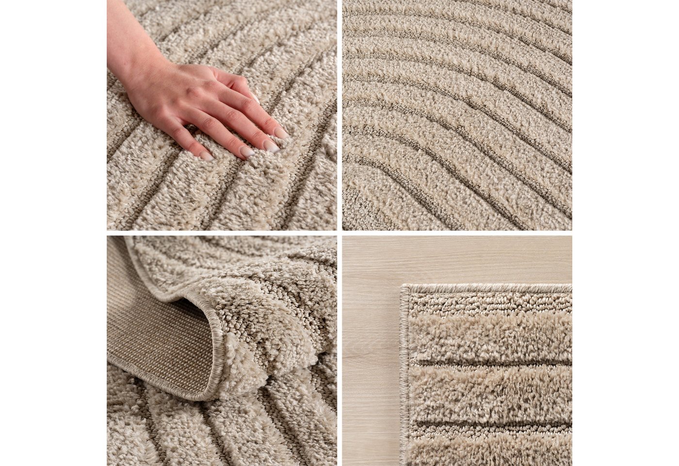 Carpettex Designteppich Skandinavischer Boho, Rund, Höhe: 8 mm, Teppich Wohnzimmer, Schlafzimmer, Gästezimmer – Bild 2 von 5
