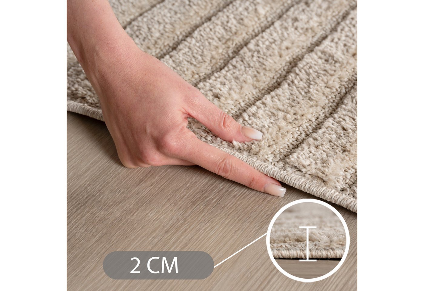 Carpettex Designteppich Skandinavischer Boho, Rund, Höhe: 8 mm, Teppich Wohnzimmer, Schlafzimmer, Gästezimmer – Bild 3 von 5