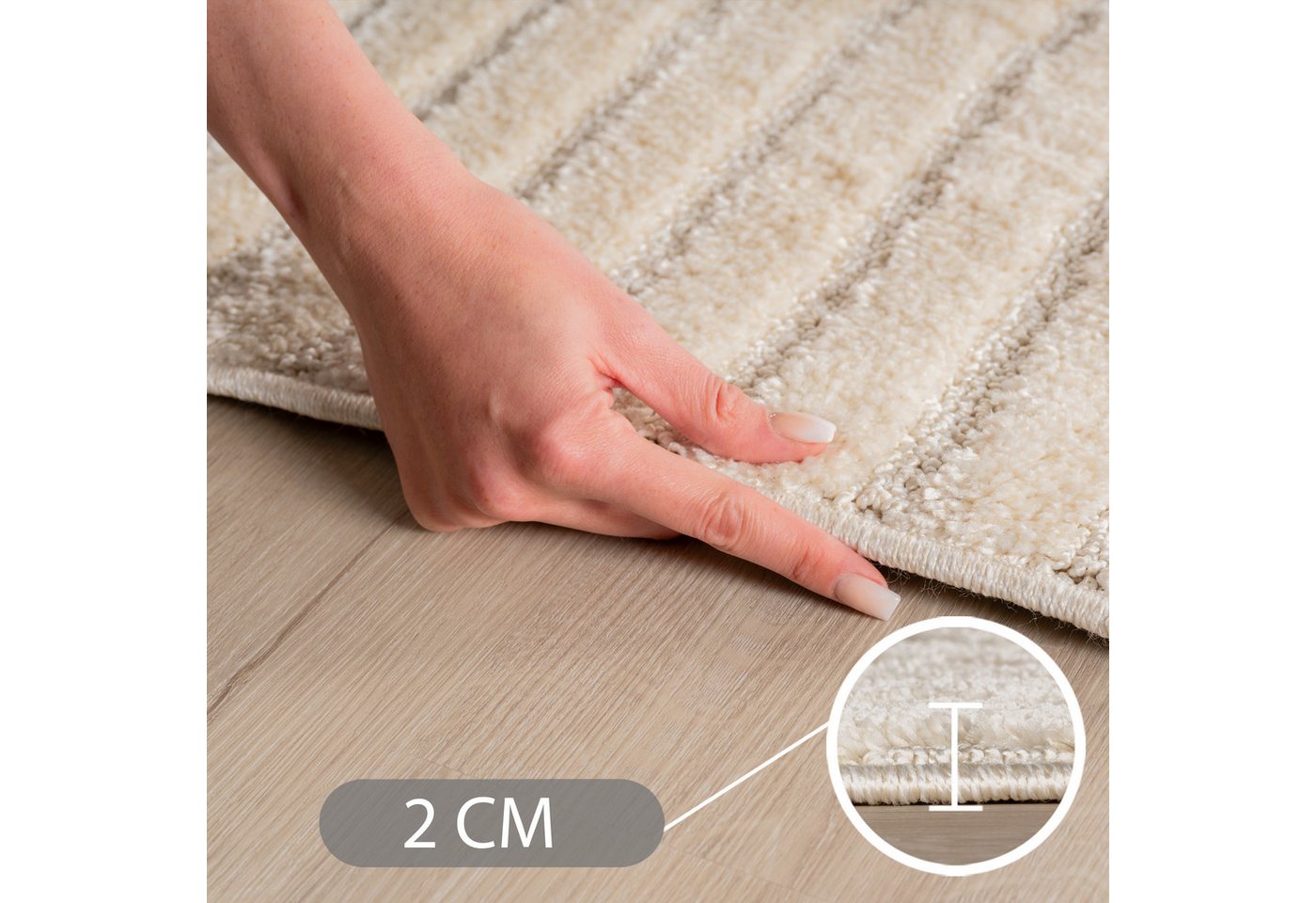 Carpettex Designteppich Skandinavischer Boho, Rechteckig, Höhe: 8 mm, Teppich Wohnzimmer, Schlafzimmer, Gästezimmer – Bild 3 von 5