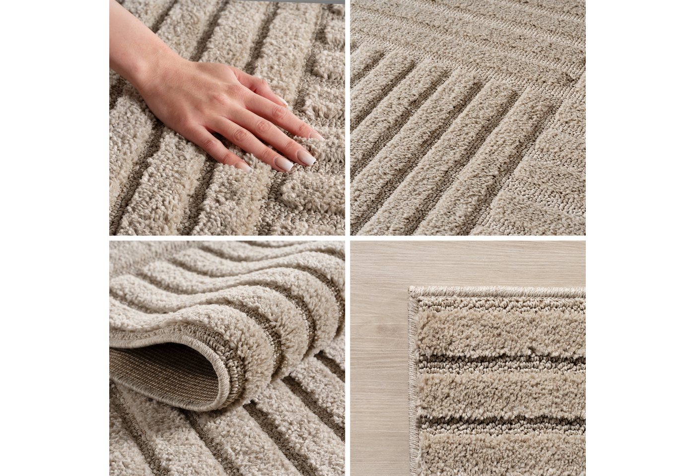 Carpettex Designteppich Skandinavischer Boho, Rund, Höhe: 8 mm, Teppich Wohnzimmer, Schlafzimmer, Gästezimmer – Bild 2 von 5