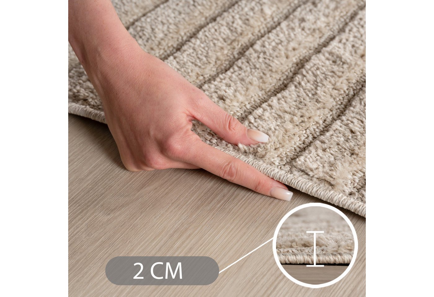 Carpettex Designteppich Skandinavischer Boho, Rund, Höhe: 8 mm, Teppich Wohnzimmer, Schlafzimmer, Gästezimmer – Bild 3 von 5