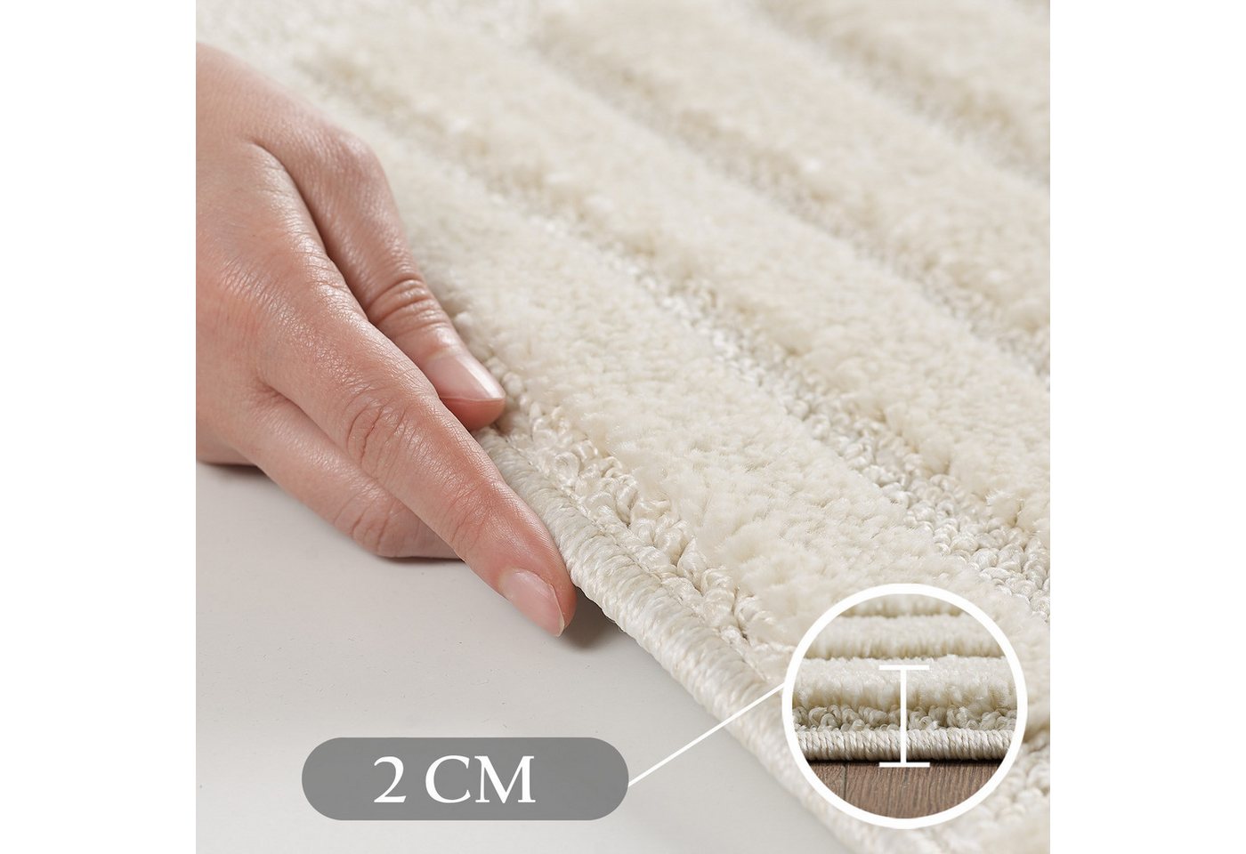 Carpettex Designteppich Skandinavischer Boho, Rund, Höhe: 8 mm, Teppich Wohnzimmer, Schlafzimmer, Gästezimmer – Bild 4 von 5