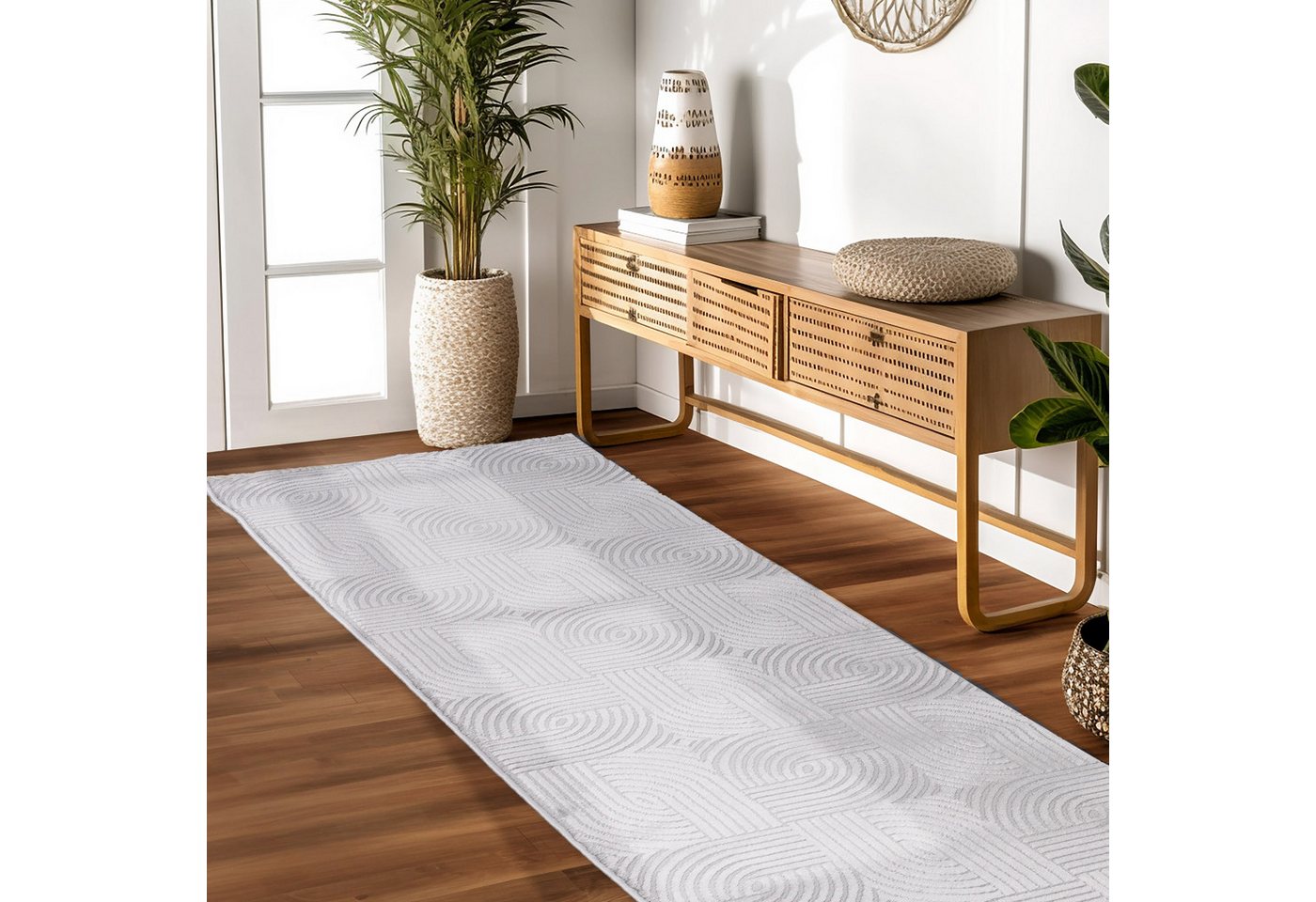 Carpettex Designteppich Skandinavisches Boho Muster, Rechteckig, Höhe: 12 mm, Teppich Wohnzimmer Boho Design Skandinavische Stil Natur Optik – Bild 3 von 5