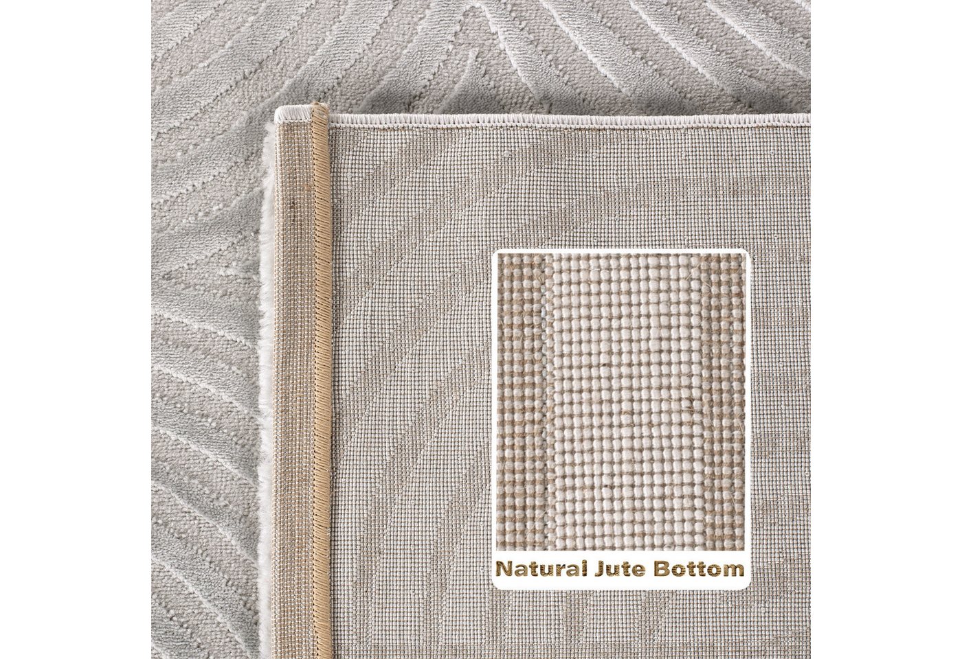 Carpettex Designteppich Skandinavisches Boho Muster, Rechteckig, Höhe: 12 mm, Teppich Wohnzimmer Boho Design Skandinavische Stil Natur Optik – Bild 5 von 5