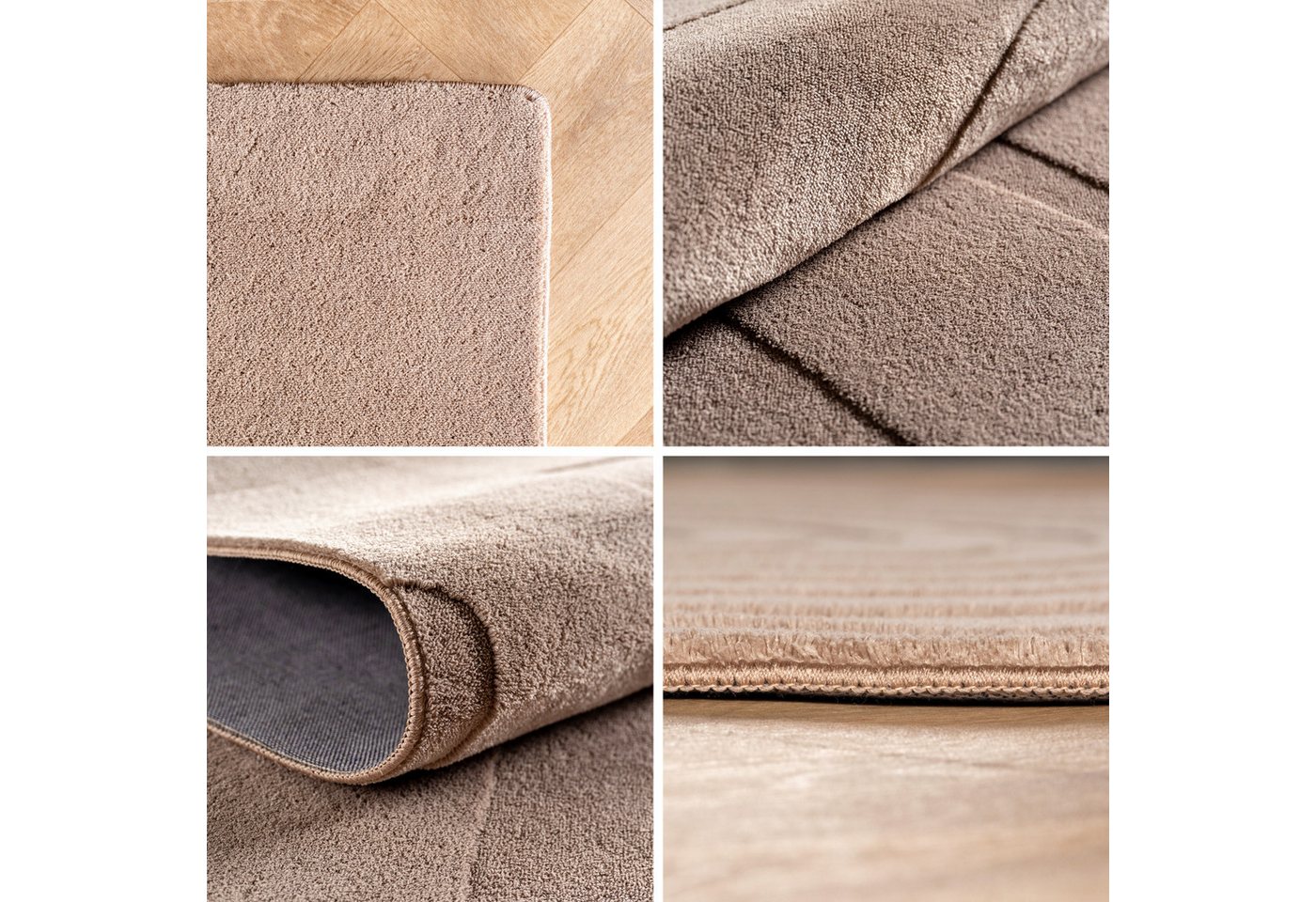 Carpettex Designteppich Unicolor - Einfarbig, Rechteckig, Höhe: 12 mm, Kurzflorteppich Skandinavische Design Anti-Rutsch Rückseite Waschbar – Bild 2 von 5