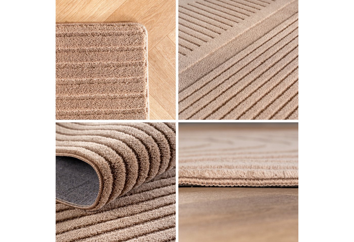 Carpettex Designteppich Unicolor - Einfarbig, Rechteckig, Höhe: 12 mm, Kurzflorteppich Skandinavische Design Anti-Rutsch Rückseite Waschbar – Bild 2 von 5