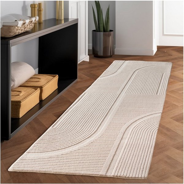 Carpettex Designteppich Unicolor - Einfarbig, Rechteckig, Höhe: 12 mm, Kurzflorteppich Skandinavische Design Anti-Rutsch Rückseite Waschbar