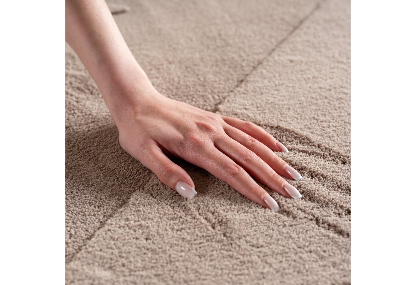 Carpettex Designteppich Unicolor - Einfarbig, Rechteckig, Höhe: 12 mm, Kurzflorteppich Skandinavische Design Anti-Rutsch Rückseite Waschbar – Bild 3 von 5