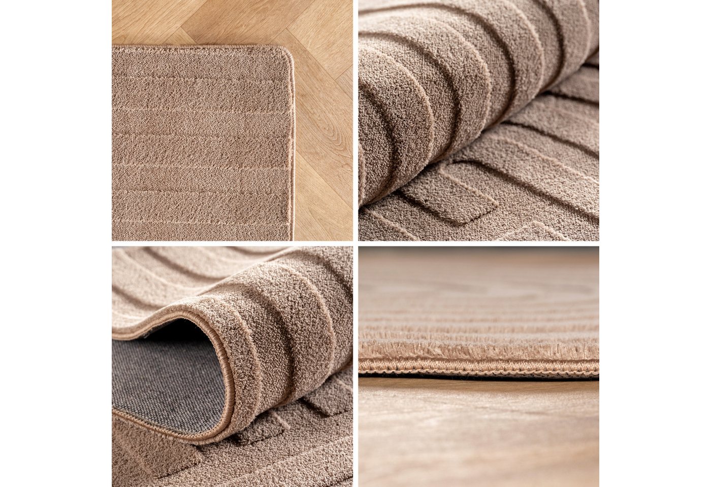 Carpettex Designteppich Unicolor - Einfarbig, Rechteckig, Höhe: 12 mm, Kurzflorteppich Skandinavische Design Anti-Rutsch Rückseite Waschbar – Bild 2 von 5