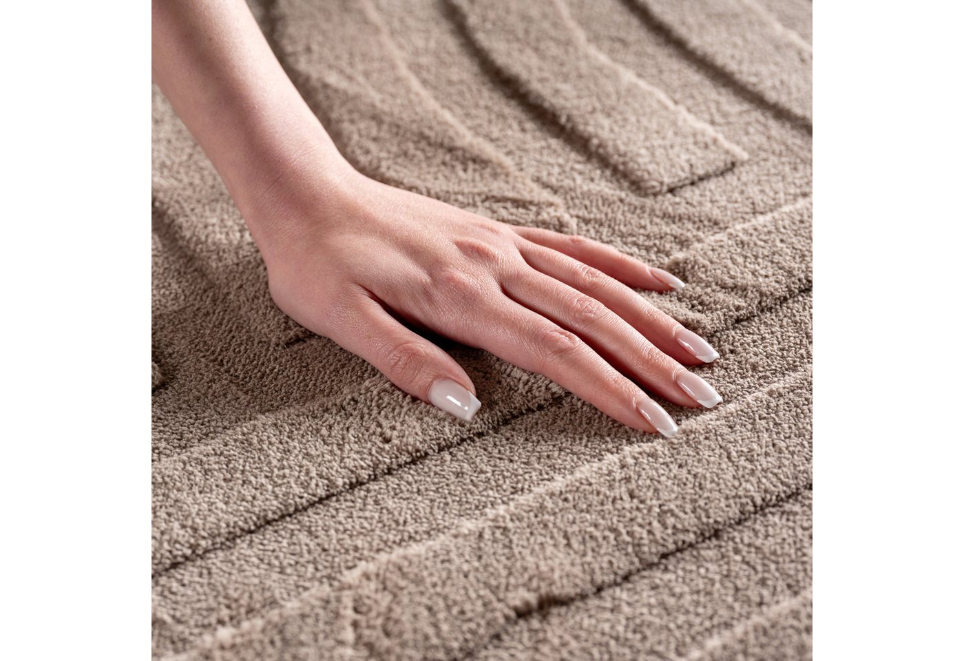Carpettex Designteppich Unicolor - Einfarbig, Rechteckig, Höhe: 12 mm, Kurzflorteppich Skandinavische Design Anti-Rutsch Rückseite Waschbar – Bild 3 von 5