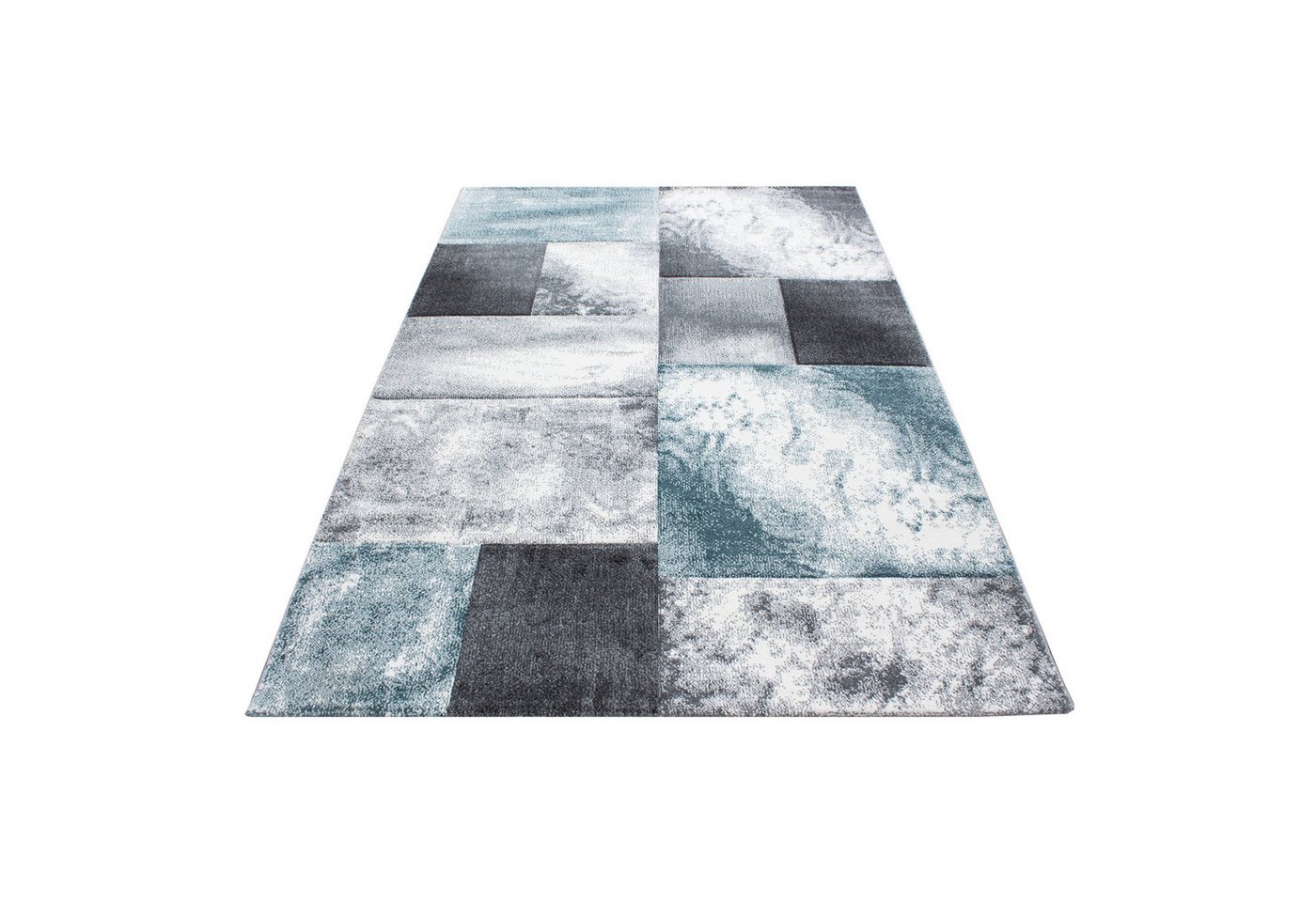 Carpettex Frisé-Teppich Kariert Design, Läufer, Höhe: 13 mm, Designer Wohnzimmer Teppich Kurzflor Konturenschnitt Kariert Design – Bild 2 von 5