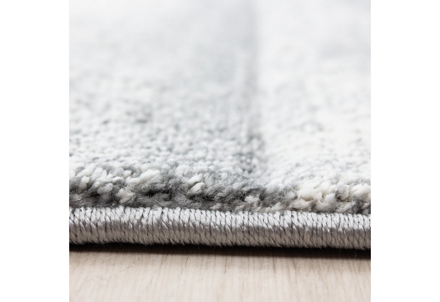 Carpettex Frisé-Teppich Kariert Design, Läufer, Höhe: 13 mm, Designer Wohnzimmer Teppich Kurzflor Konturenschnitt Kariert Design – Bild 3 von 5