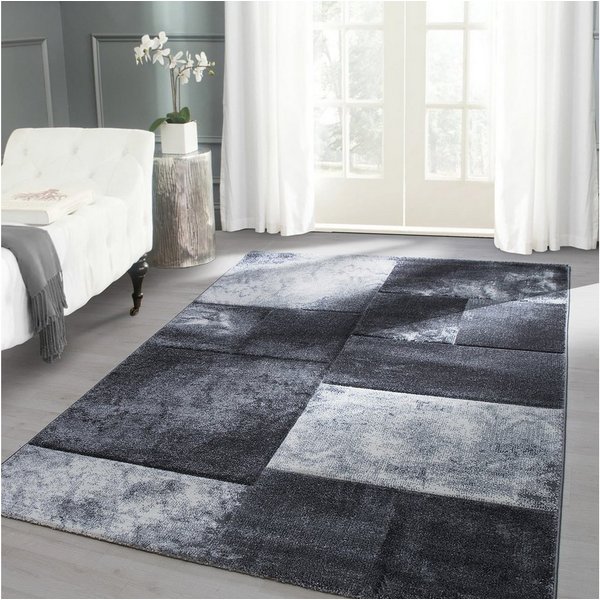 Carpettex Frisé-Teppich Kariert Design, Läufer, Höhe: 13 mm, Designer Wohnzimmer Teppich Kurzflor Konturenschnitt Kariert Design