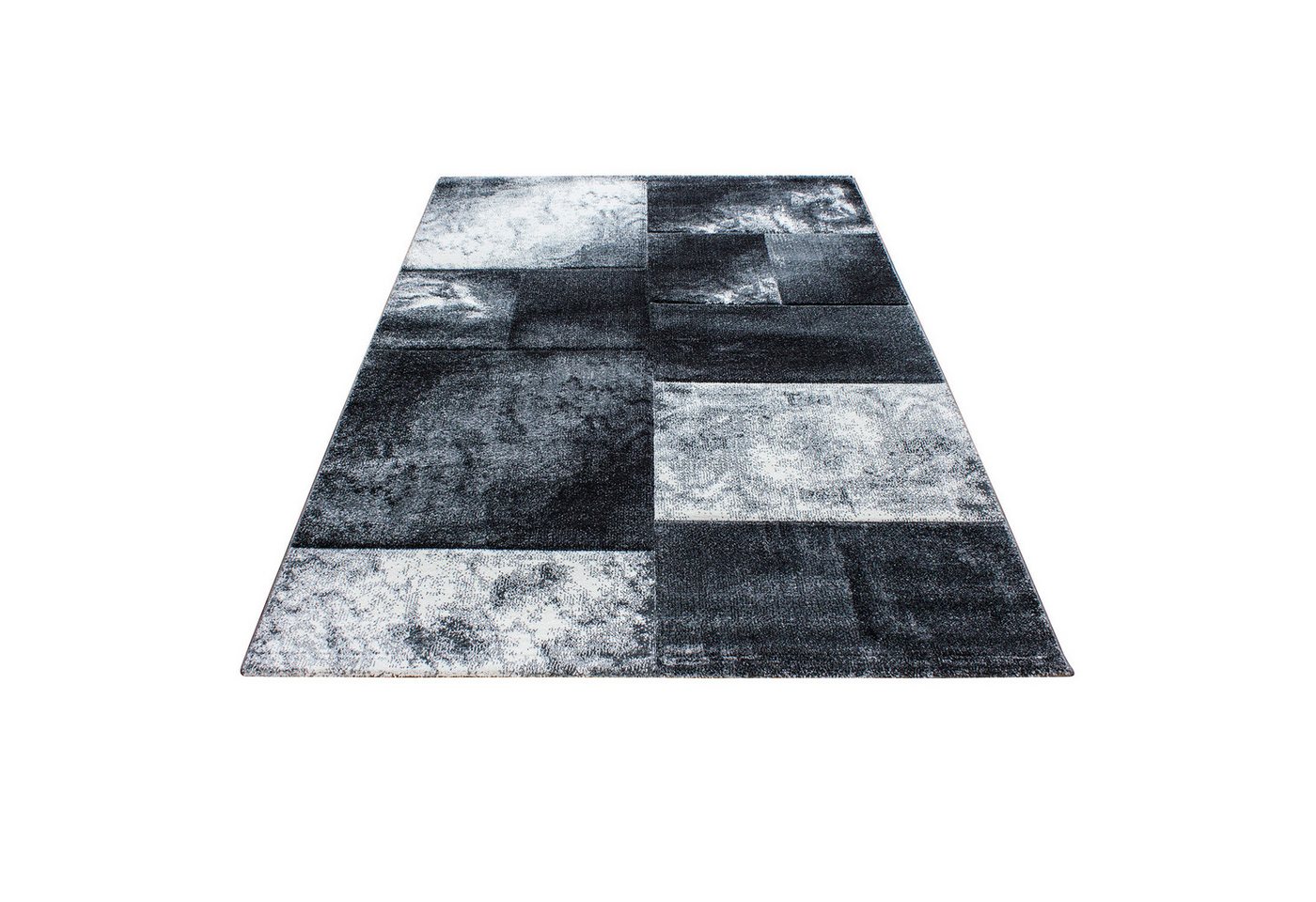 Carpettex Frisé-Teppich Kariert Design, Läufer, Höhe: 13 mm, Designer Wohnzimmer Teppich Kurzflor Konturenschnitt Kariert Design – Bild 2 von 4
